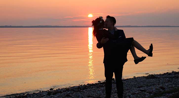 Beach sunset marriage in Aeroe Getting Married in Denmark