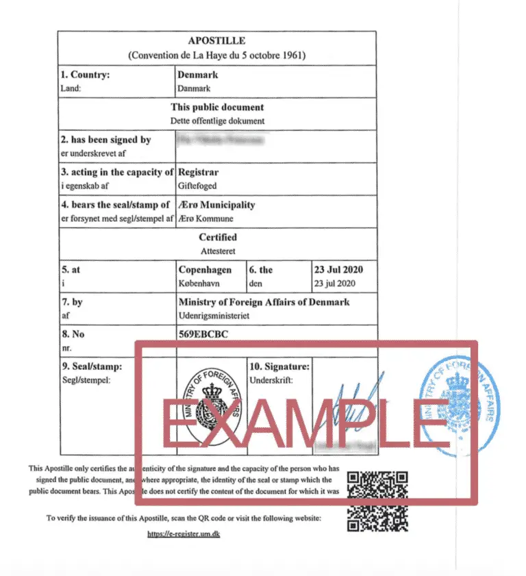 Hague Apostille Legalisation in Denmark Getting Married in Denmark