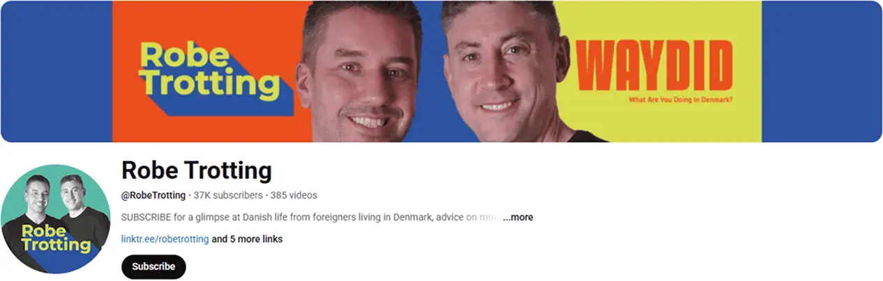 Robe Trotting Youtube channel header Getting Married in Denmark
