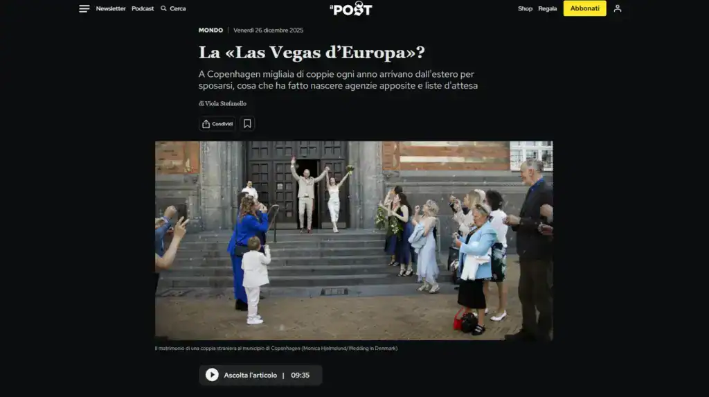 ilpost screenshot Getting Married in Denmark