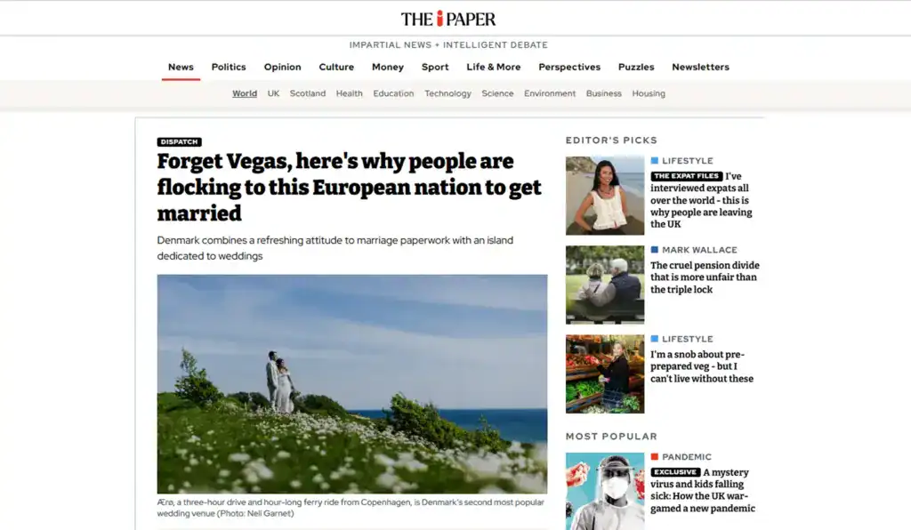 theipaper hero section Getting Married in Denmark