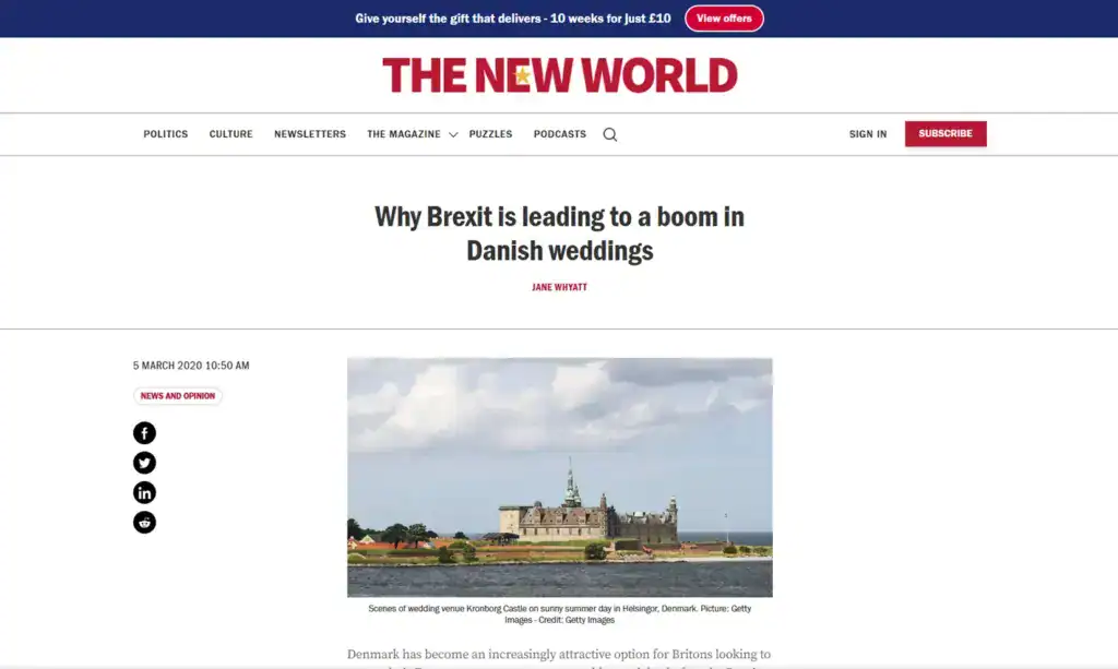 theneweuropean hero section Getting Married in Denmark