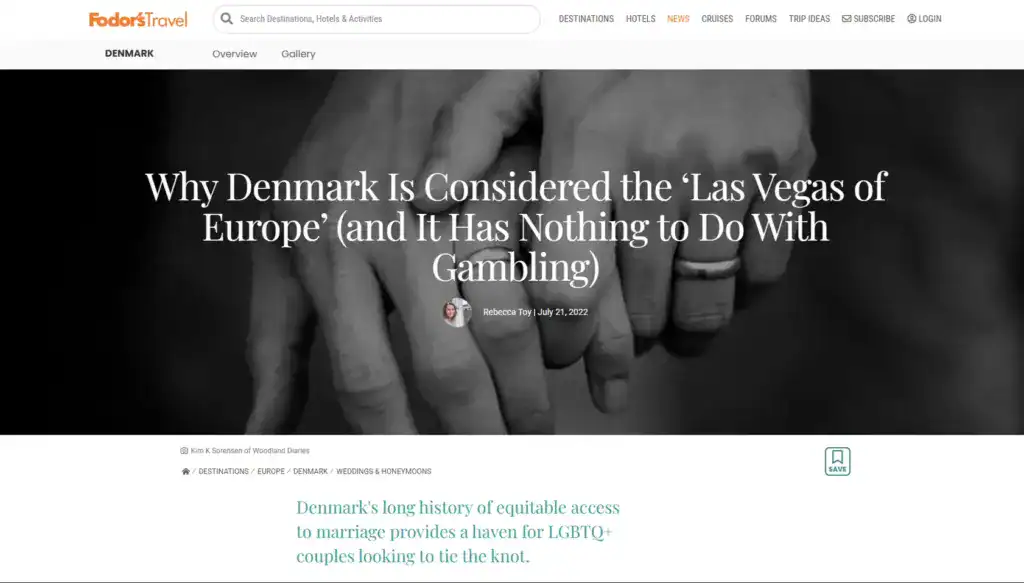 fodors screenshot Getting Married in Denmark