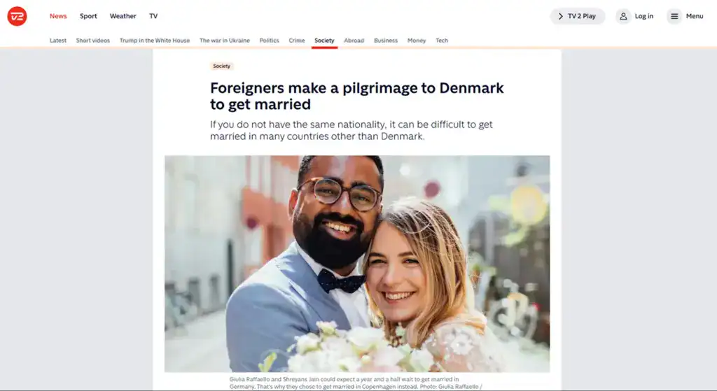 nyheder screenshot Getting Married in Denmark