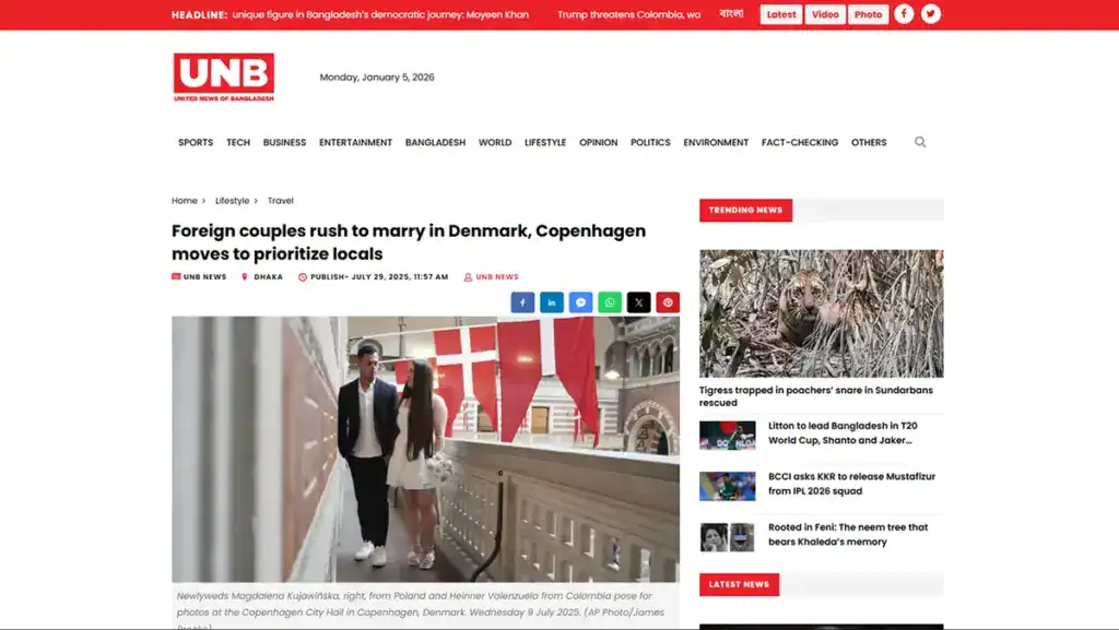 unb screenshot Getting Married in Denmark